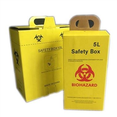 5L瓦楞纸尖锐容器一次性生物危害收集医疗废物用注射器安全盒
