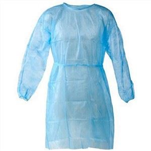 一次性医用长袖防水蓝色塑料PE CPE长衫批发一次性防水安全隔离大褂套装