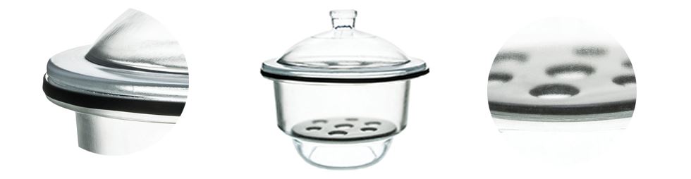 Clear Desiccator with Porcelain Plate