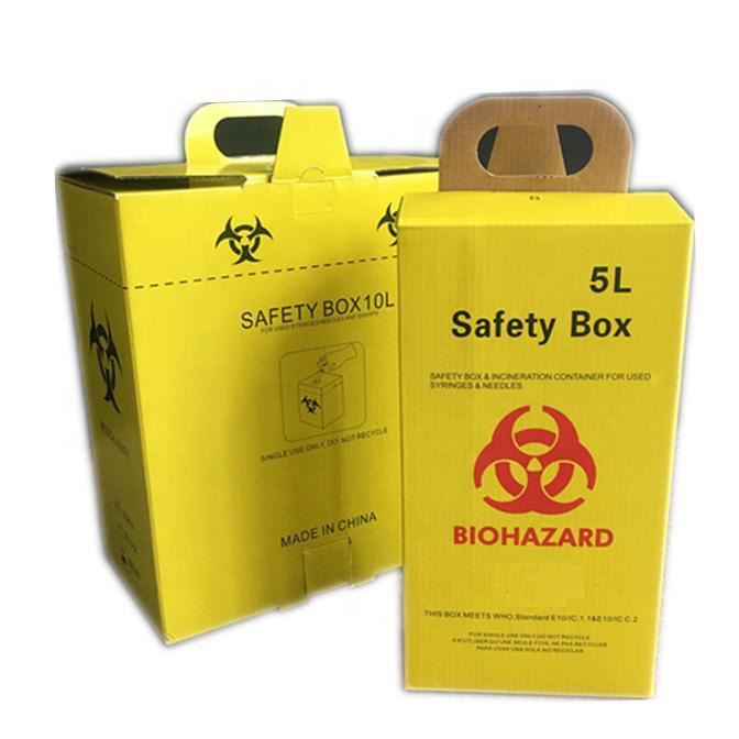 Wall Mounted 5L Medical Sharps Container for Bihazard Syringes, Needle Collection Bins