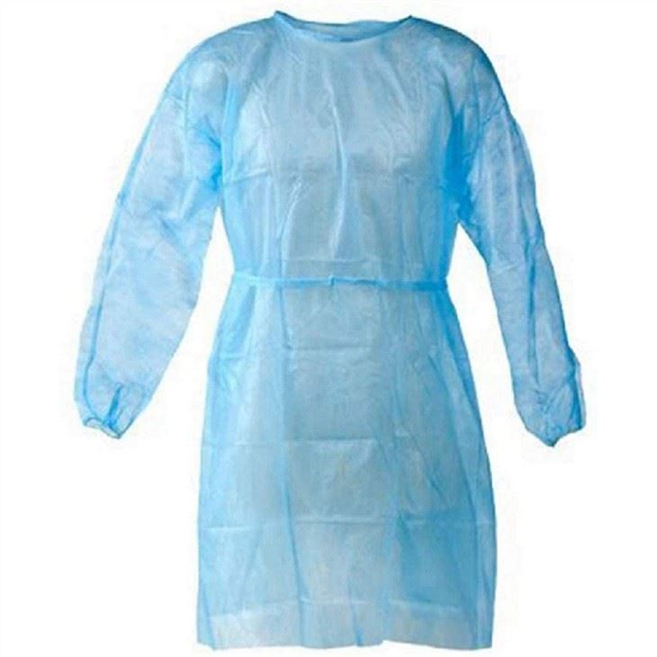 Isolation Gown Disposable Medical Long Sleeve Waterproof Blue Plastic PE CPE Gown Wholesale Disposable Waterproof Safety Isolation Gown Coverall Suit