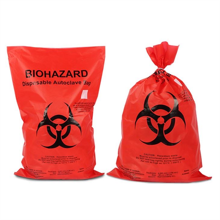 Eco-Friendly T Shirt Bags Custom Printed Biodegradable T Shirt Plastic Medical Waste Hospital Biohazard Bags Large Size Bags