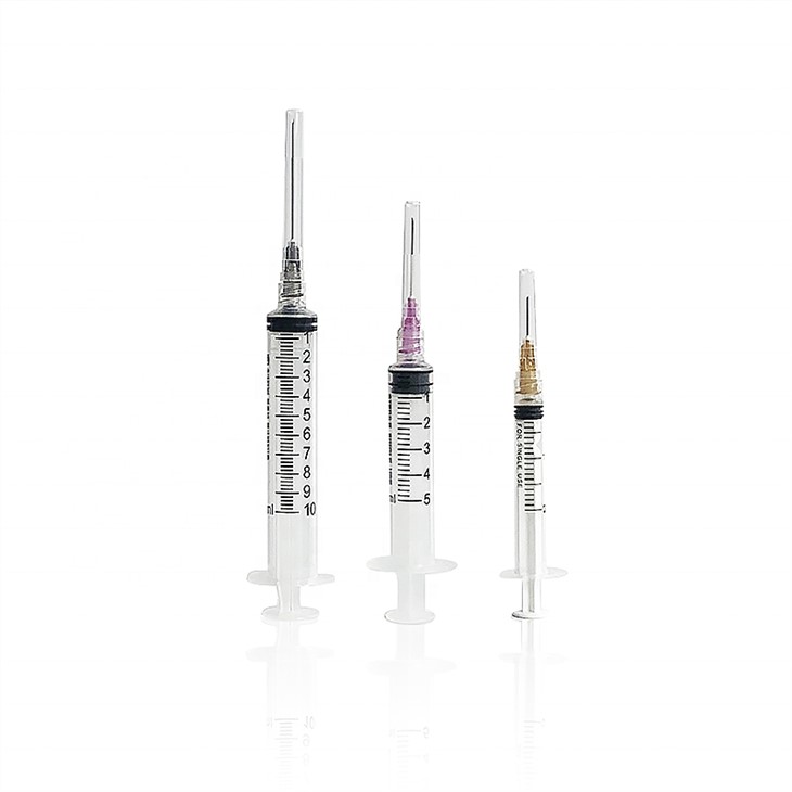 Sterile Disposable 3 Parts Syringe Medical 1ml/2ml/3ml/5ml/10ml Luer Lock Syringe