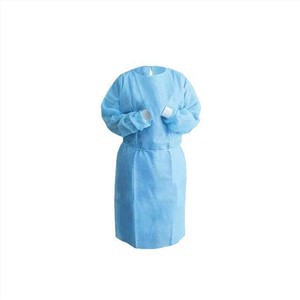 Disposable Protective Surgical Medical Waterproof Plastic  SMMS Non-Woven Fabric Level 2 Isolation Gown with Thumb Hood Plus Elastic