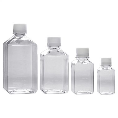 实验室化学储存瓶透明刻度方形试剂瓶塑料培养基瓶